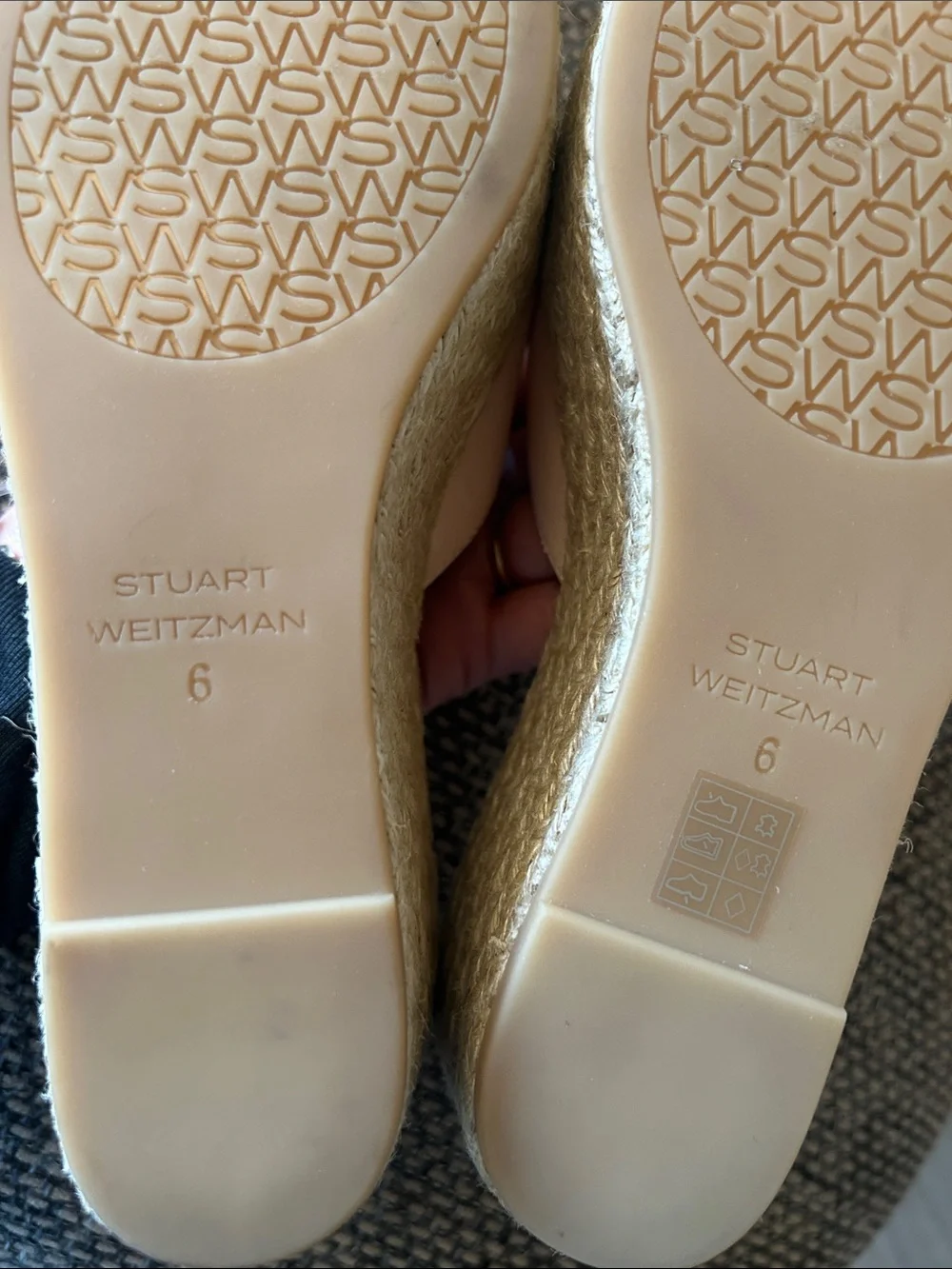 Stuart Weitzman June Crystal Buckle Espadrille Wedge Sandals Blush Pink Resort - Picture 10 of 16